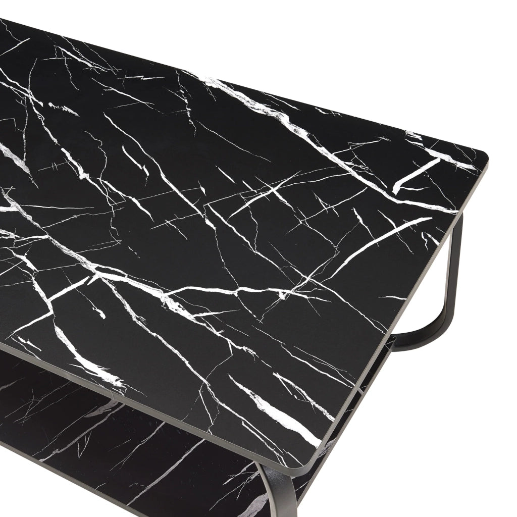 Tavolino/consolle/tavolino laterale 120 x 60 x 43 cm effetto marmo nero 03_0010809