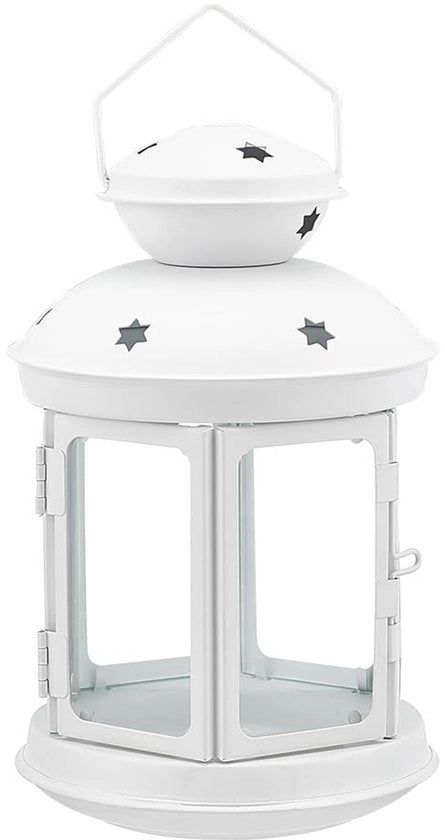 Lanterna da Parete Vintage - Supporto per Candelabro Portatile - Bianco - Decorazione Romantica - Matrimonio e Festa - Supporto per Candelabro in Acciaio