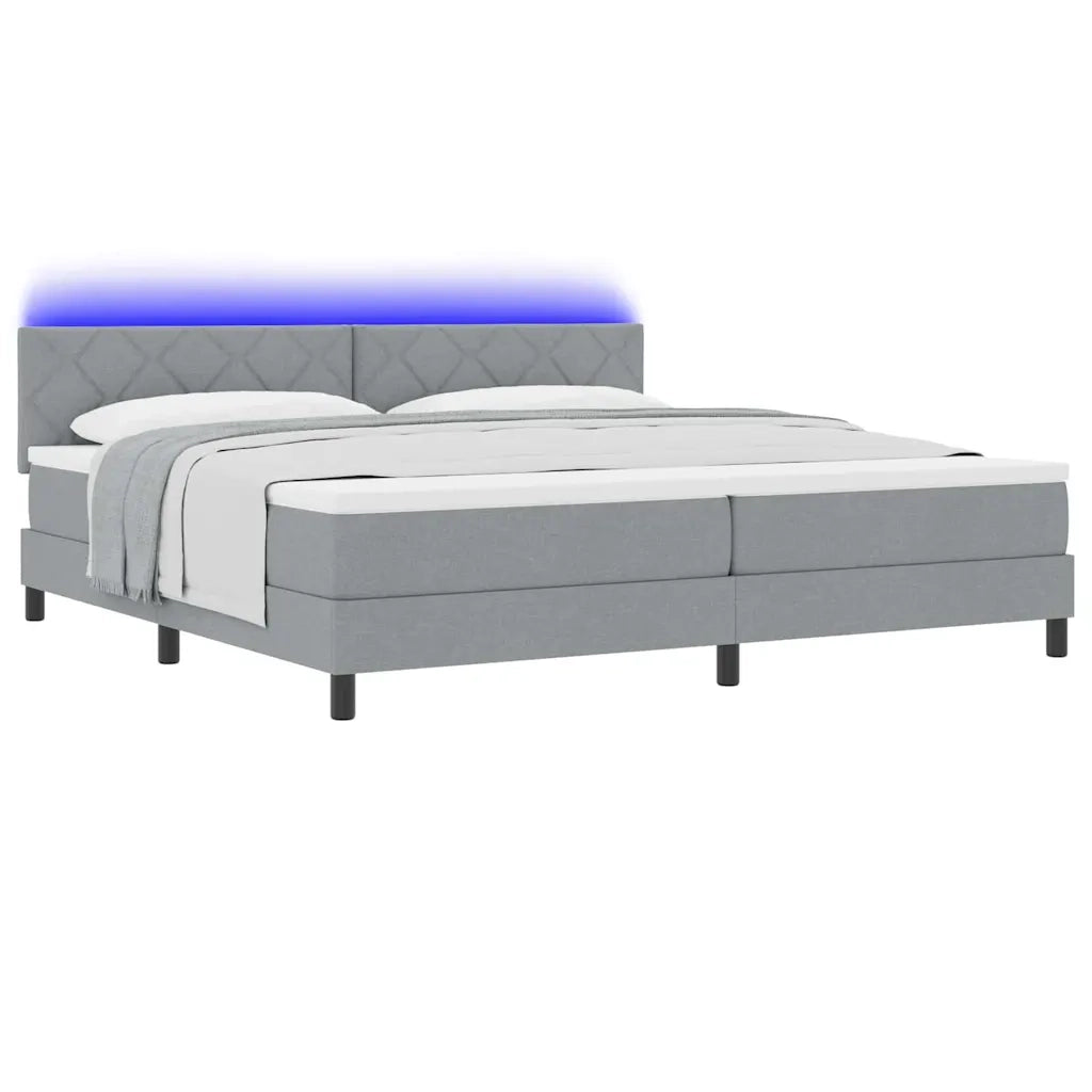 Letto a molle con materasso Grigio chiaro 200 x 200 cm Tessuto 3342310