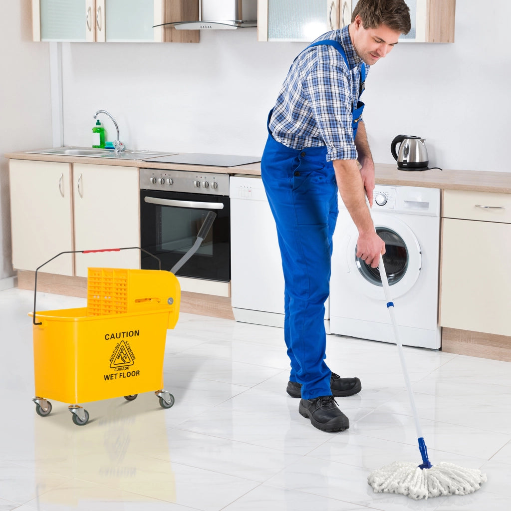 Secchio per mocio con strizzatore 20L ¨C Xylo ¨C Giallo con ruote