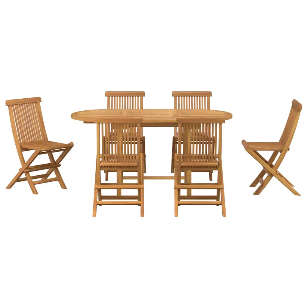 Set da Pranzo per Giardino 7 pcs Marrone Legno di teak solido 3157129