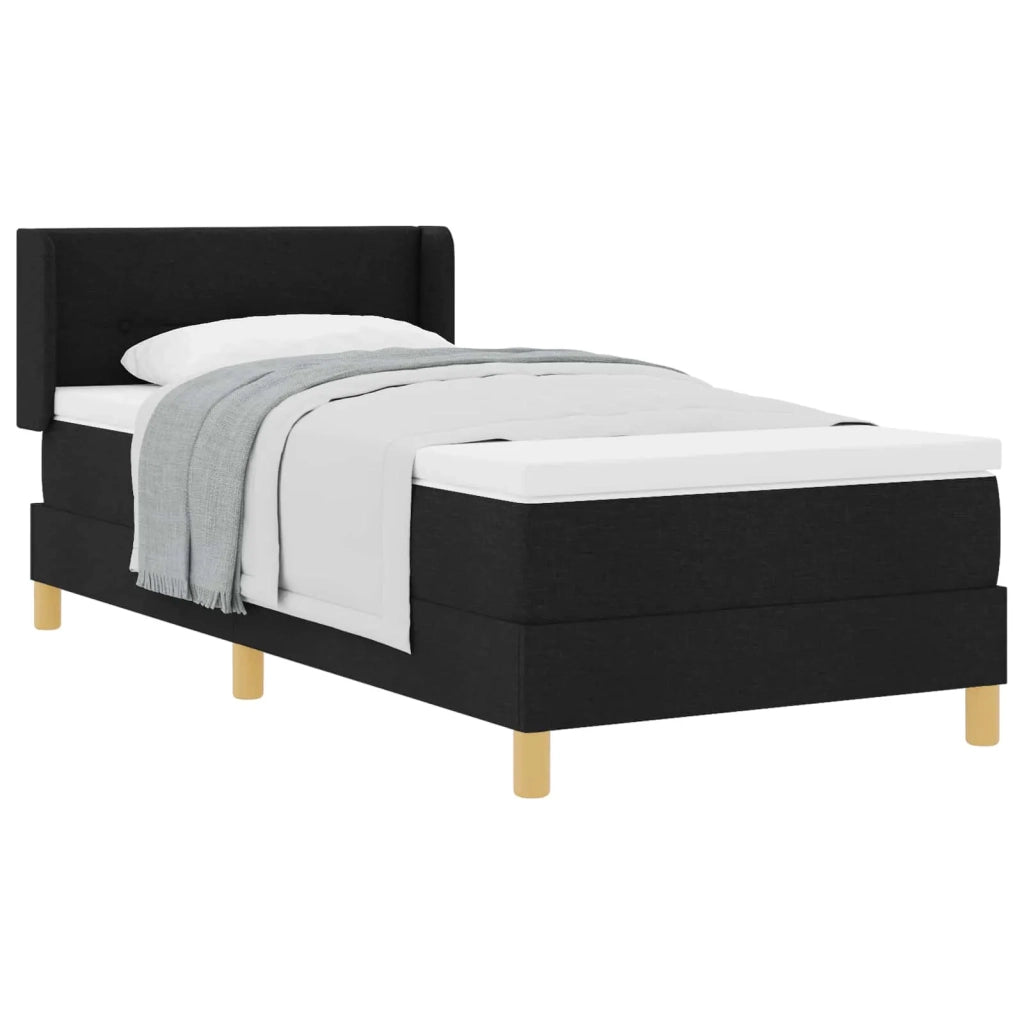 Letto a molle con materasso Nero 200 x 80 cm Tessuto 3341260