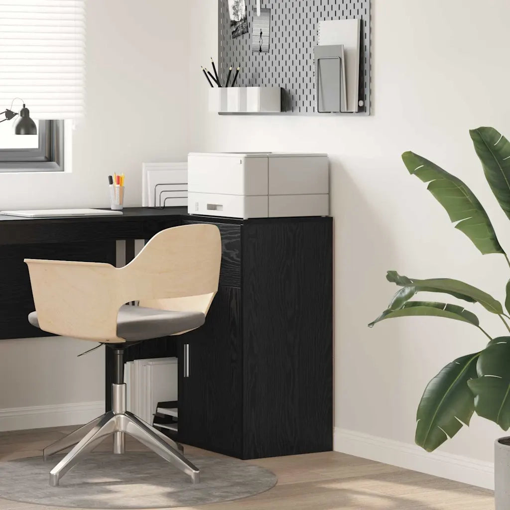 Credenza con cassetto Rovere Nero 38 x 34 x 75 cm 869547