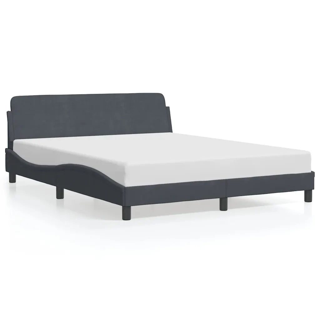 Giroletto-Struttura Letto Dover Grigio Scuro 160x200 cm Velluto