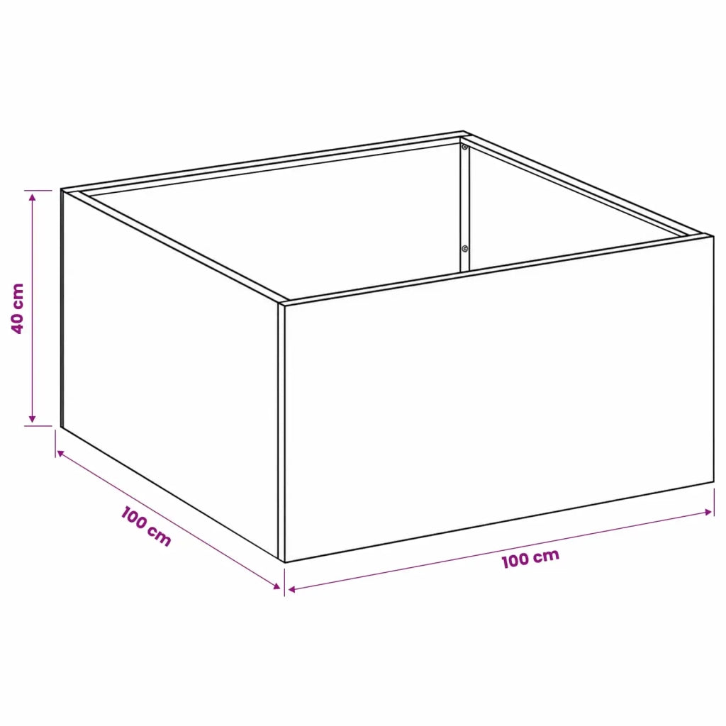 Vaso da giardino Antracite 100 x 100 x 40 cm 8005124