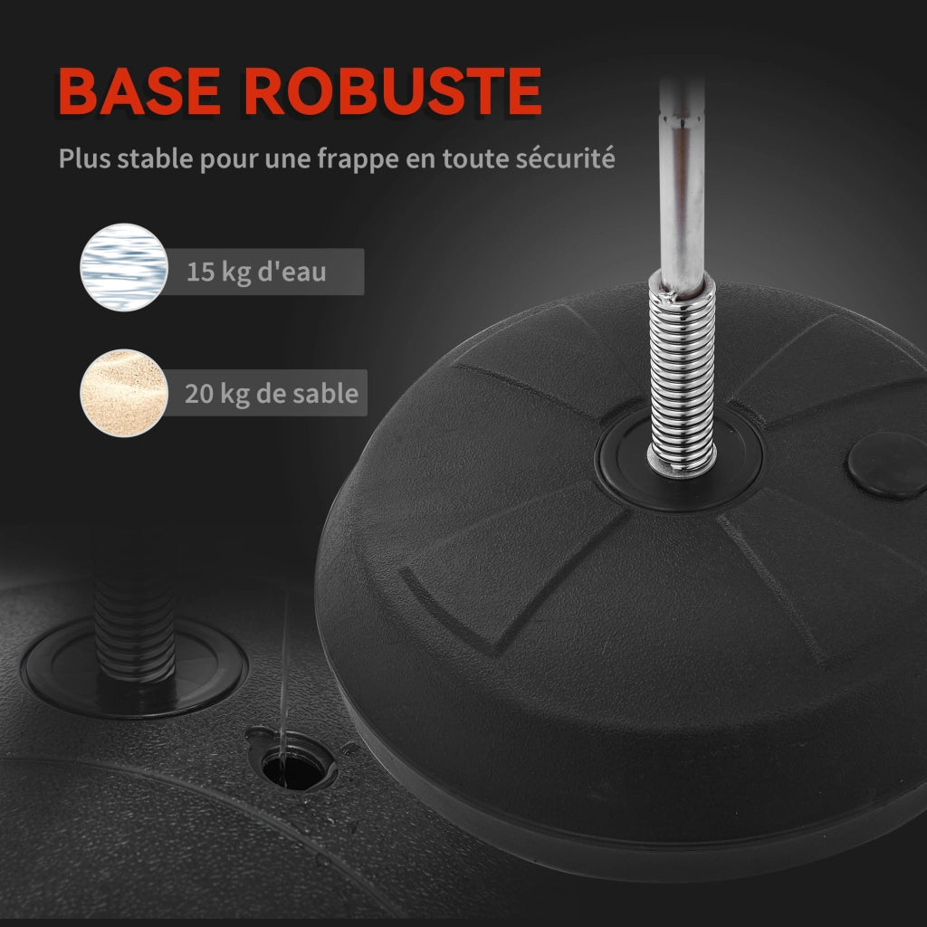 Sacco da Boxe su Piede Regolabile ¨C Minimal ¨C Nero e Rosso 126-144 cm