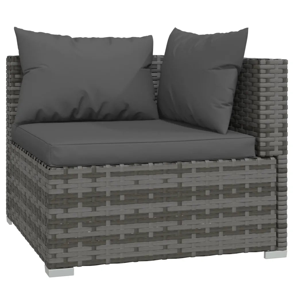 Set Divani da Giardino 5 pz con Cuscini in Polyrattan Grigio 3101485