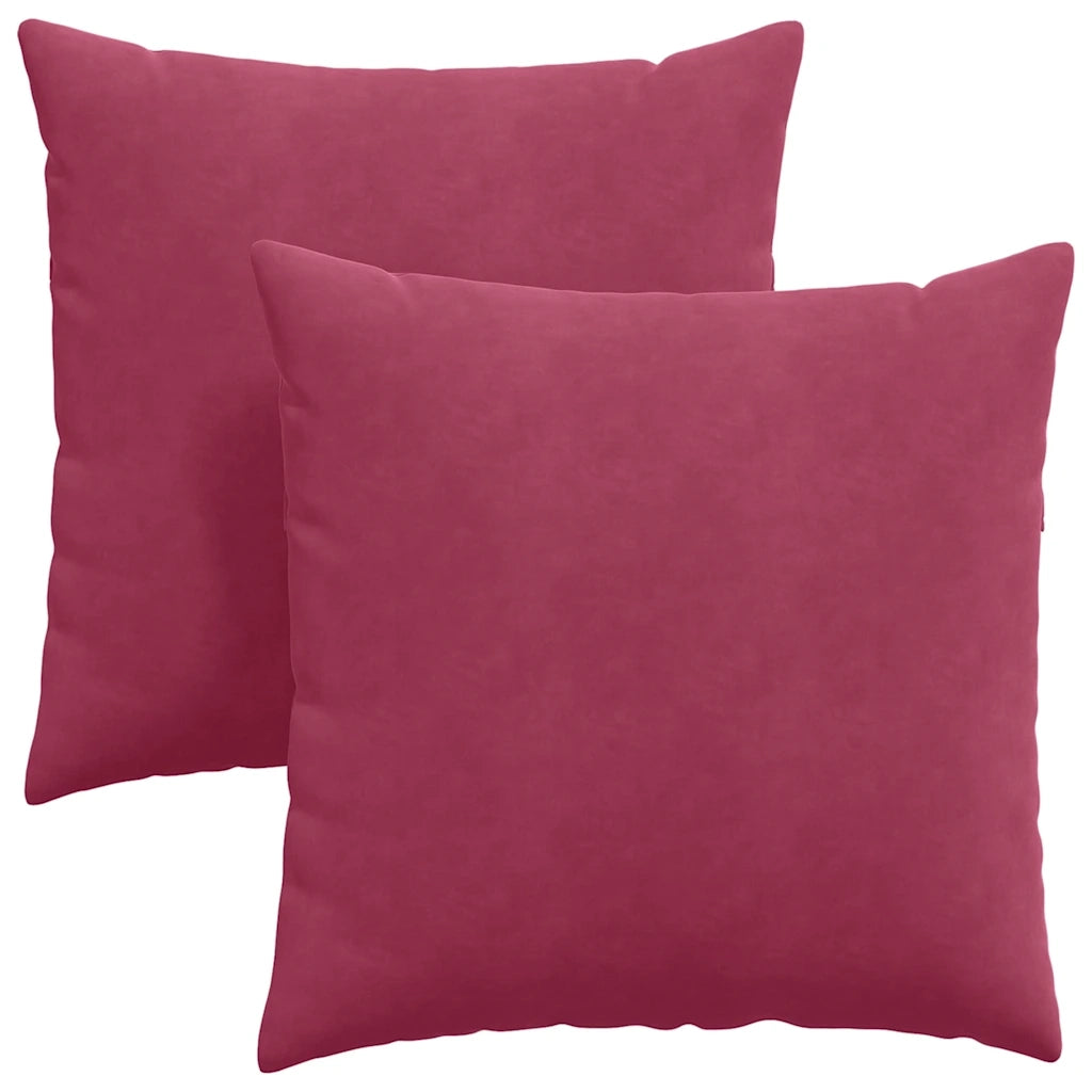 Cuscini da Divano 2 pcs Rosso Vino 80 x 80 cm Tessuto in Cords 42014062