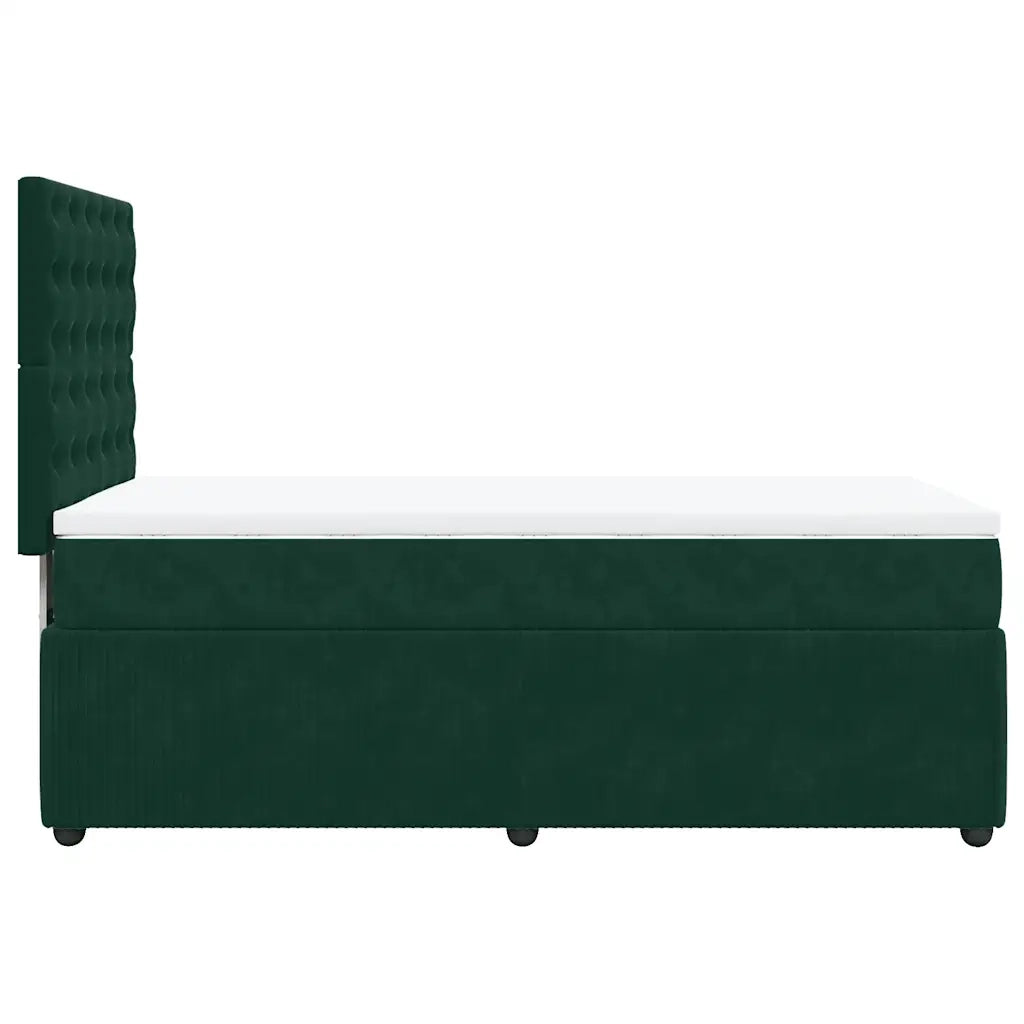 Giroletto a Molle con Materasso Verde Scuro 100x200 cm Velluto 3292277