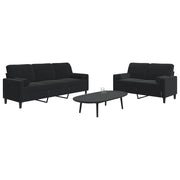 Set di Divani 2 pz con Cuscini e Rinforzi Nero in Velluto 3278416