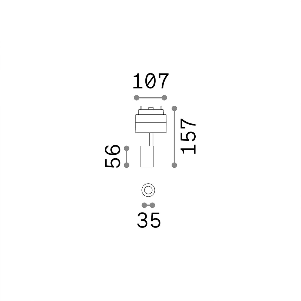 Sistema Binario Arca Alluminio Nero Led 5W 3000K Luce Calda