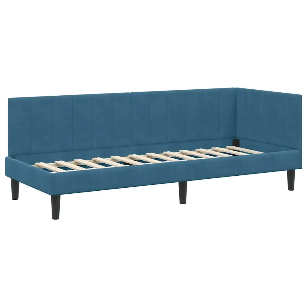 Struttura Letto Angolare con Materasso 2 pcs Blu Velluto 3393877
