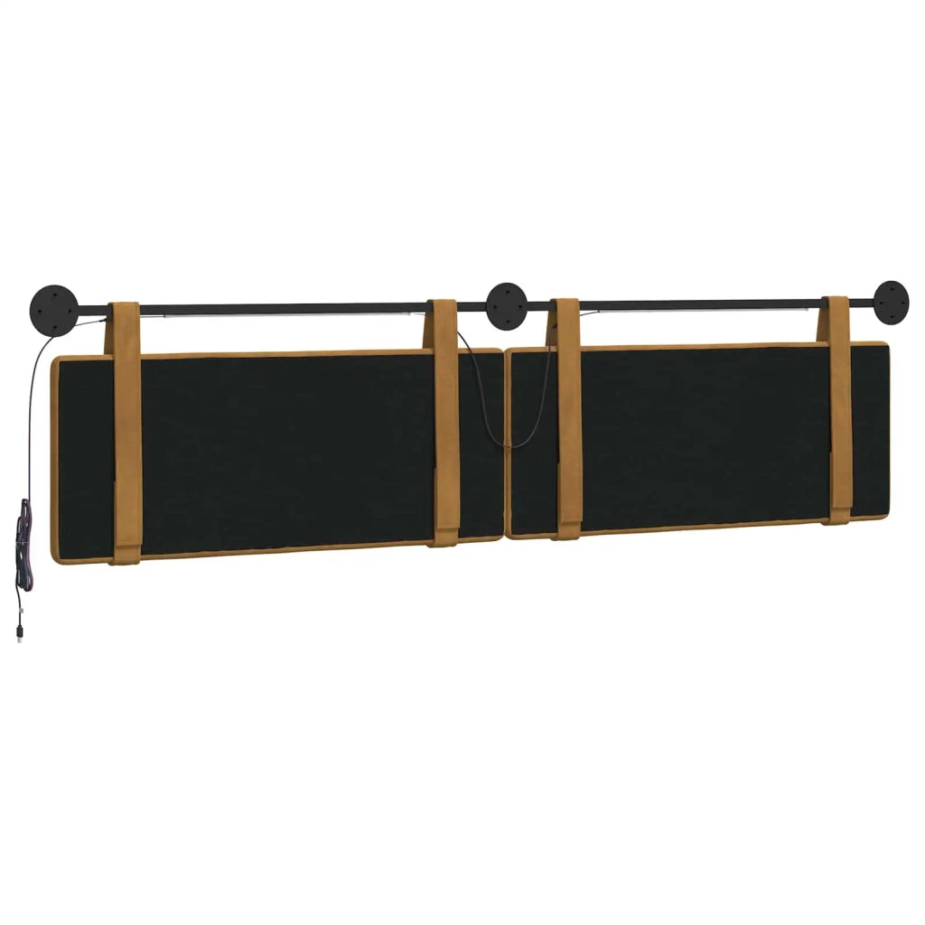 Testiera sospesa Con luce LED Marrone Velluto 3424253