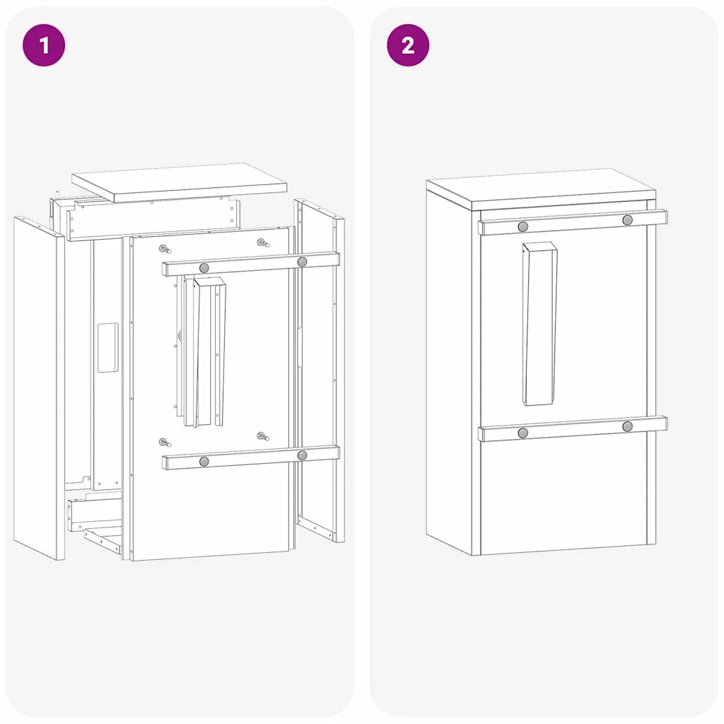 cassetta postalepastkastei con porta Argento 30 x 20 x 55 cm 874951