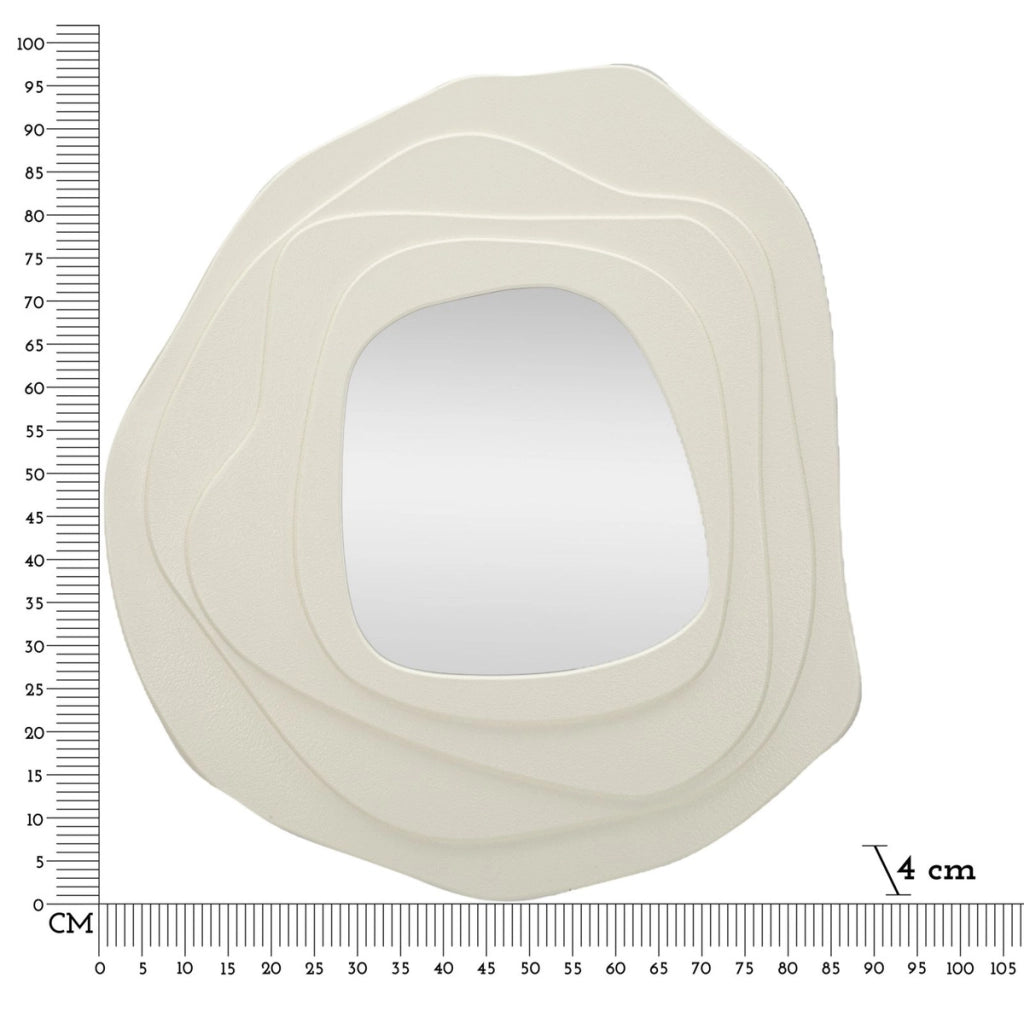 Specchio da parete Dalia bianco dalla forma organica 98x104 cm