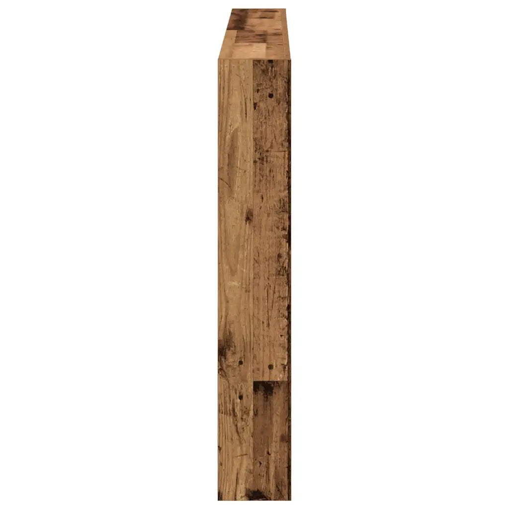Testiera con Contenitore a LED Legno Antico 160x17x102 cm 863131