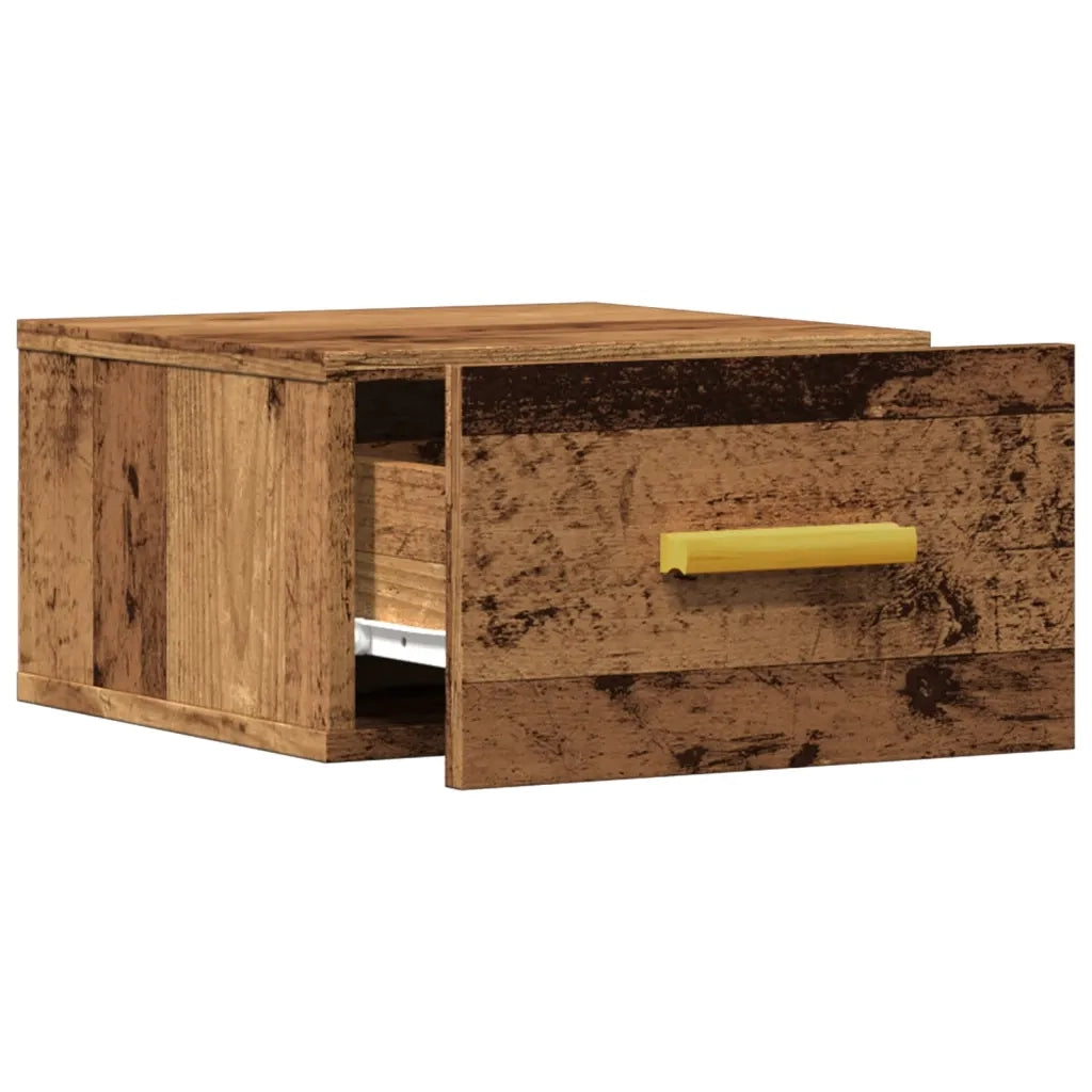 Comodino a Muro Legno Antico 35x35x20 cm 857063