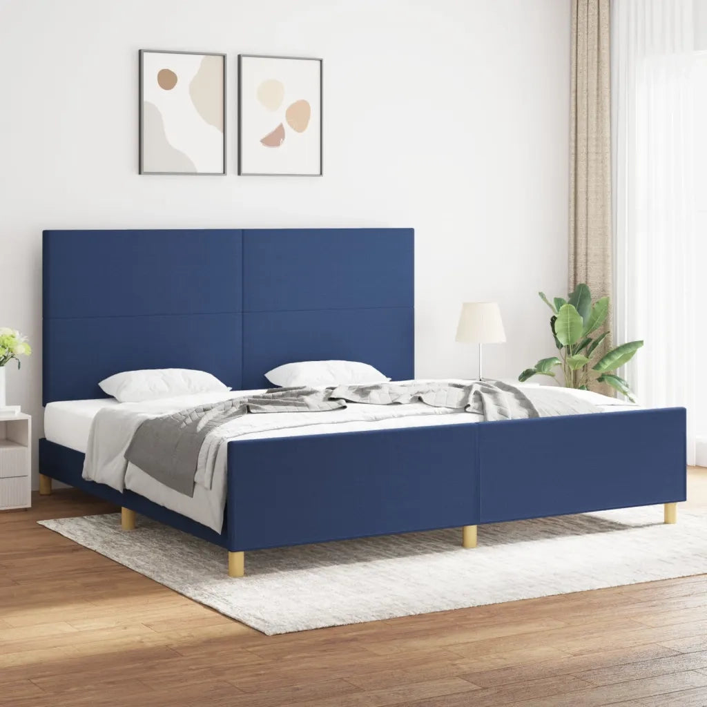 Giroletto senza Materasso Blu 200x200 cm in Tessuto