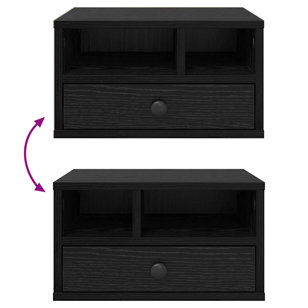 Supporto per Stampante con cassetto Rovere Nero 40 x 32 x 24 cm CFW5440568