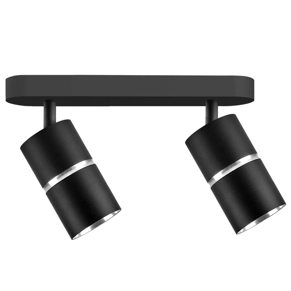 Lampada parete/soffitto BAMBOO 2xGU10 nera orientabile Polux