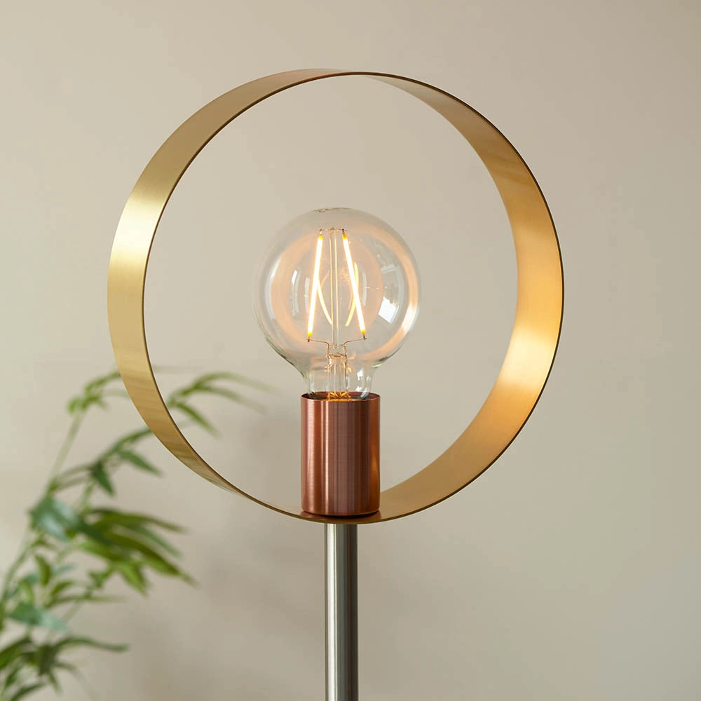 Lampada da terra industriale ottone HOOP Endon E27