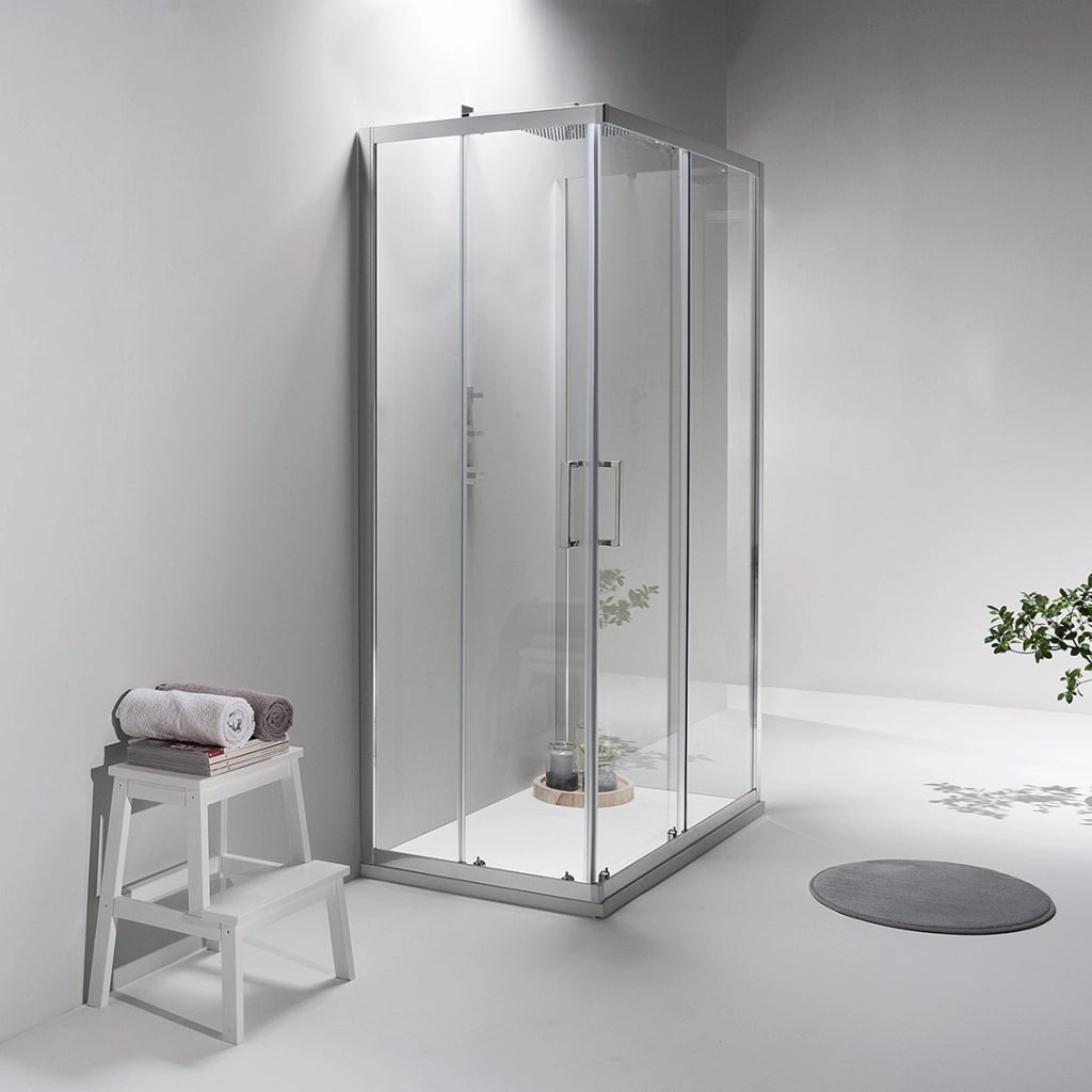 Box Doccia Elite Tre Lati 80x120x80 Cm Scorrevole Trasparente
