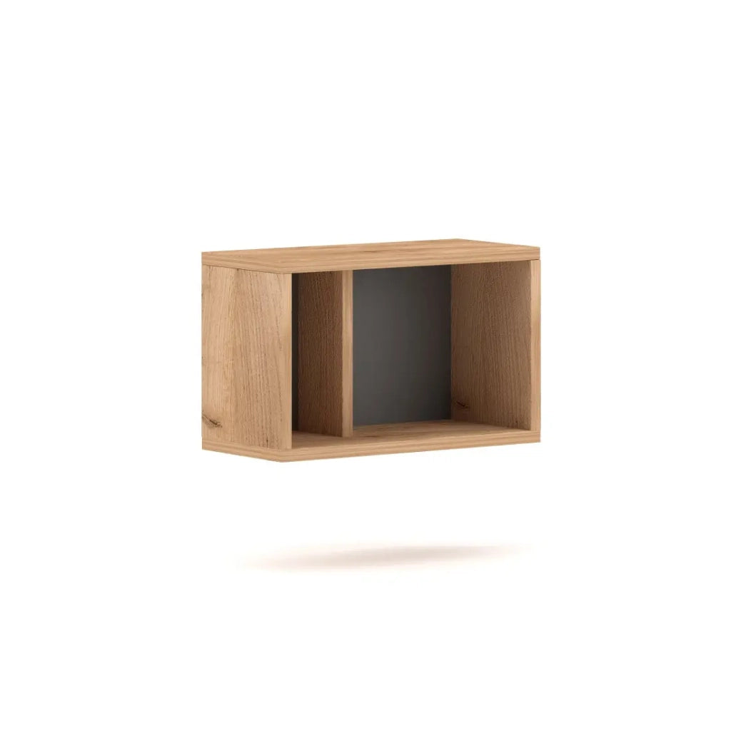 Piccolo mobiletto sospeso BRACA in quercia e grigio antracite 40cm