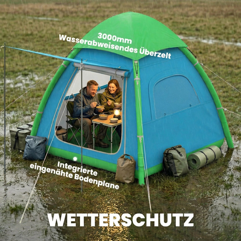 Tenda gonfiabile 3 posti ¨C zephmum ¨C verde con pompa e finestre a rete