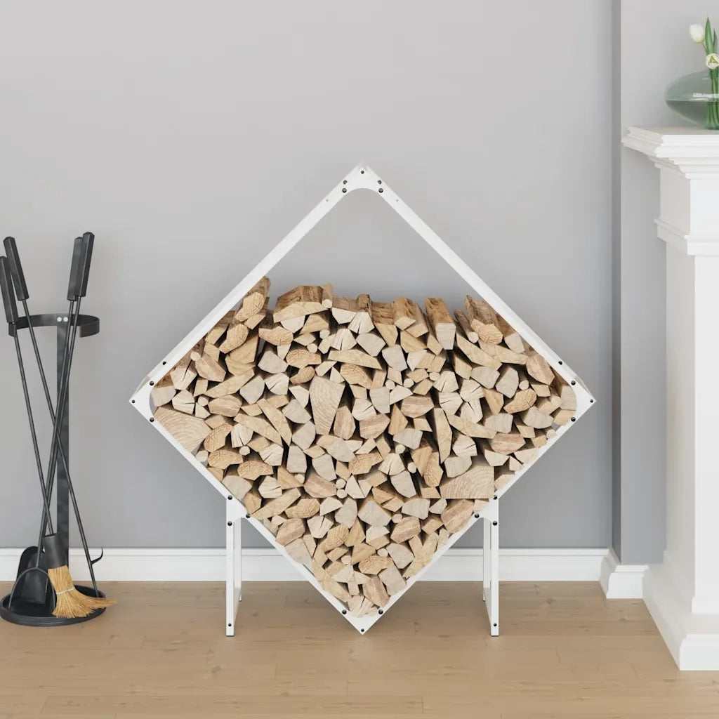 Rastrelliera per Legna da Ardere Bianca 100x25x100 cm 864288