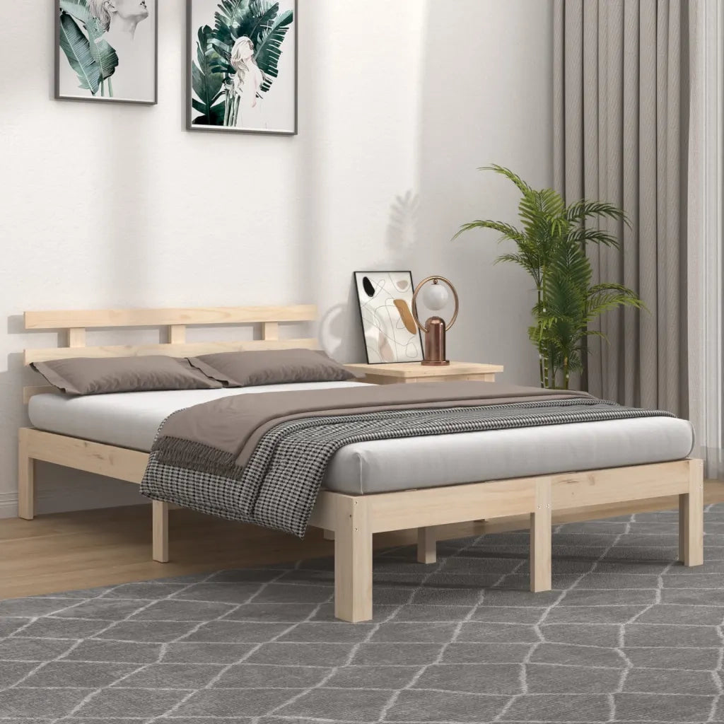 Letto matrimoniale | Letto per adulti | Giroletto in Legno Massello 150x200 cm King Size