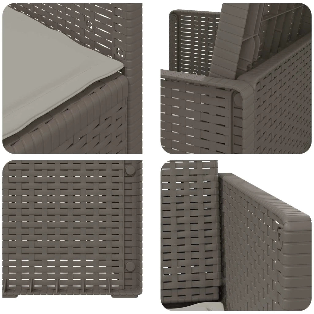 Sedie da pranzo da giardino 2 pcs Grigio Chiaro PP 8000009