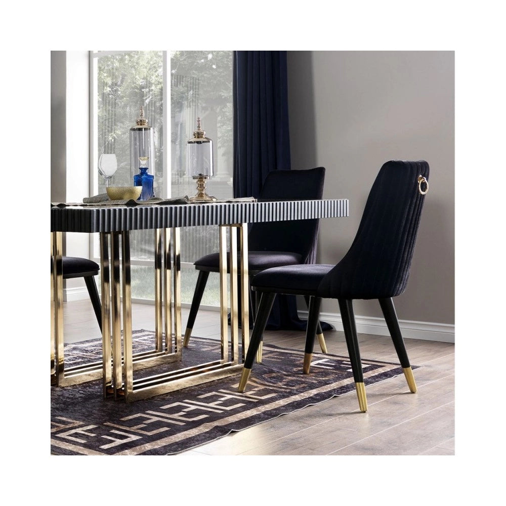 Set 2 sedie da pranzo Akustik Simphony velluto colore nero