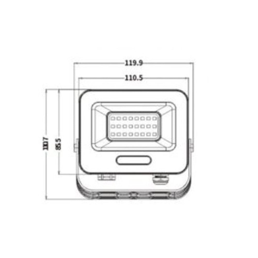 Trade Shop - Faro Proiettore Smd Led Floodlight 20 W Slim Ip65 Luce 3000k 4000k 6500k Ek05-20w - Nero-bianco Freddo      -