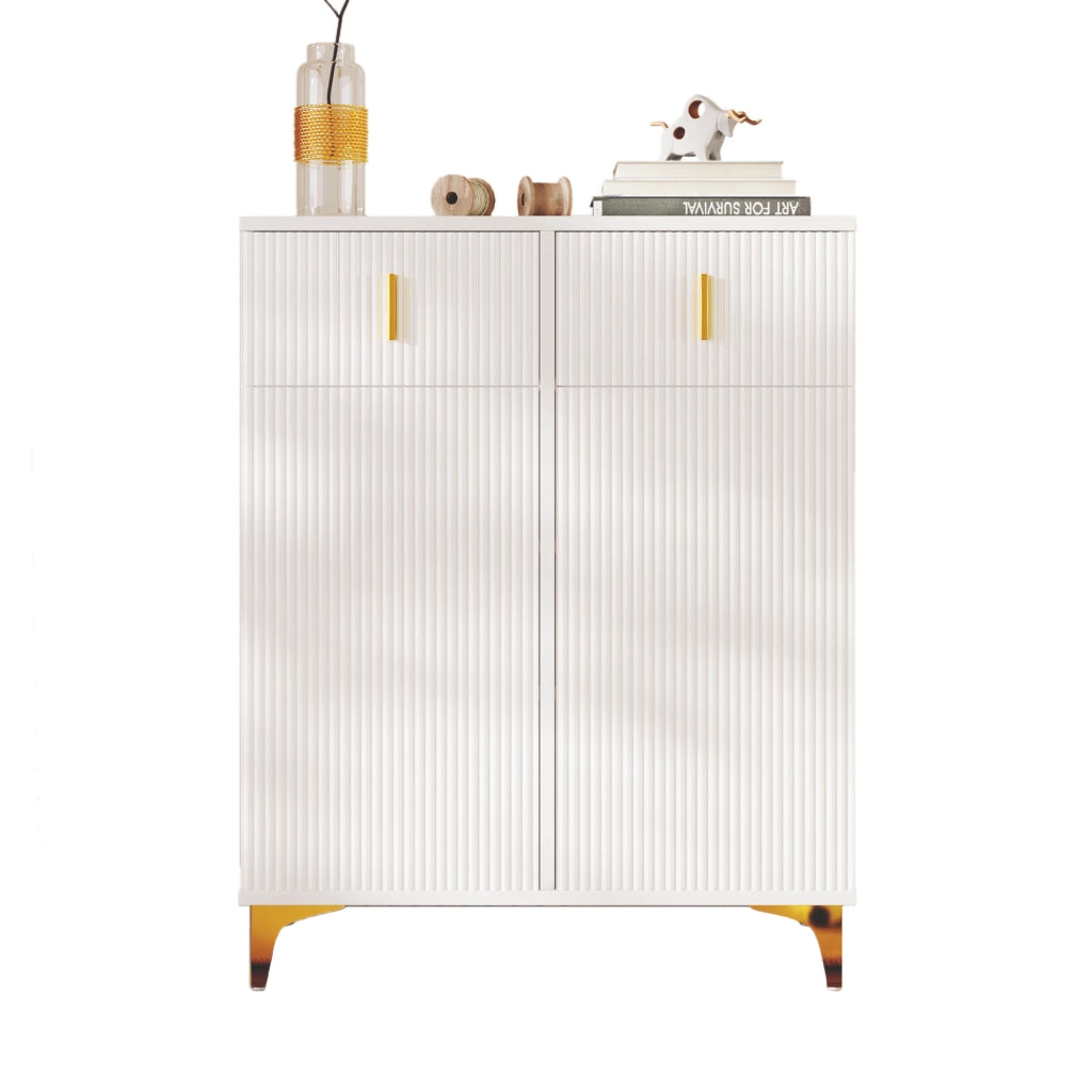 Sideboard con 2 cassetti, 2 ante e ripiani regolabili, bianco