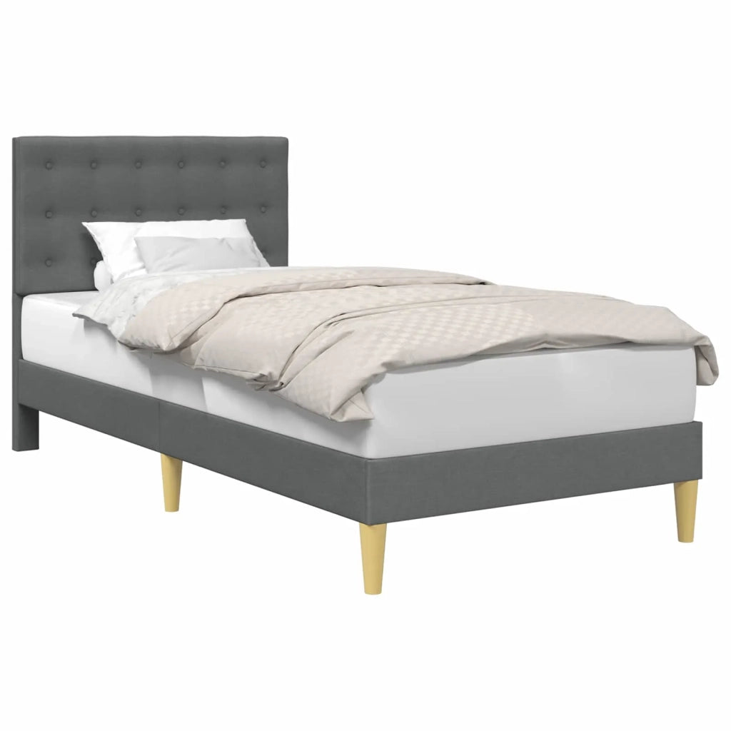 Struttura del letto-Giroletto Grigio Scuro 90 x 200 cm Tessuto 459783