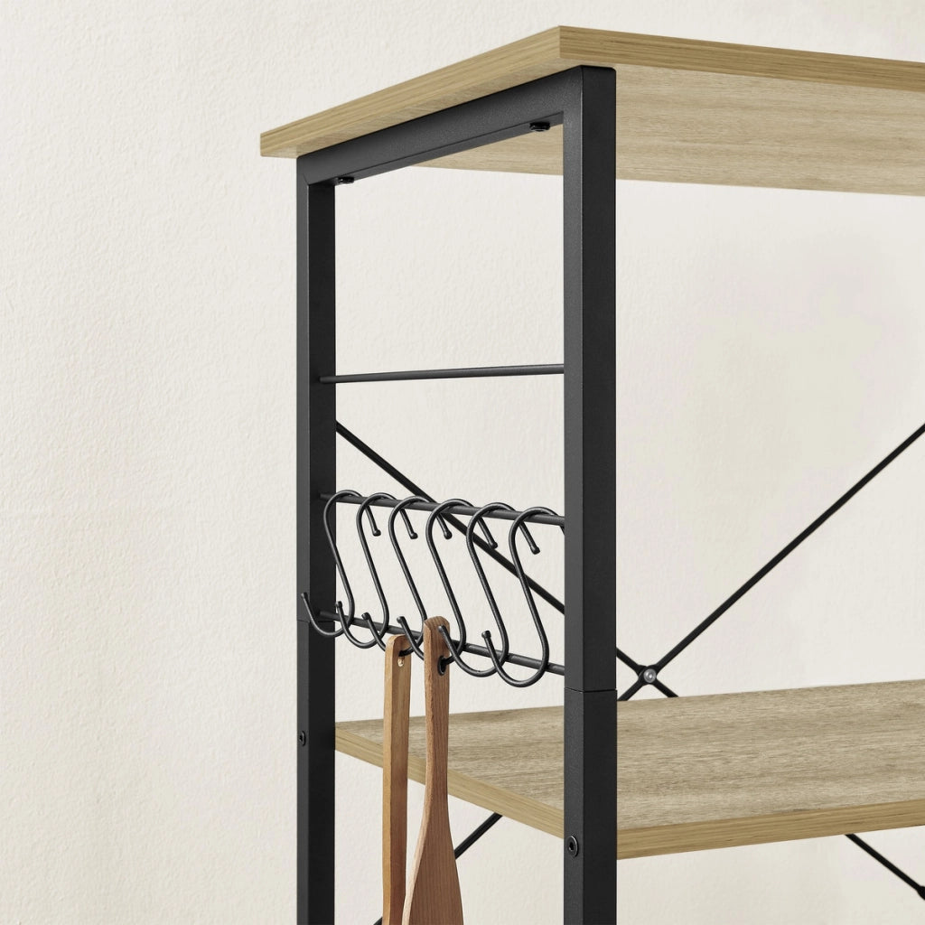 Carrello da cucina industrial Artisan in legno e metallo