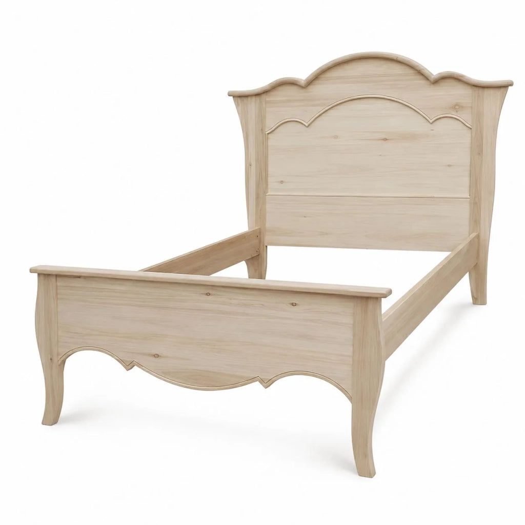 Letto 1 piazza e mezza arte povera legno grezzo 157x211x119 - Mobili 2G