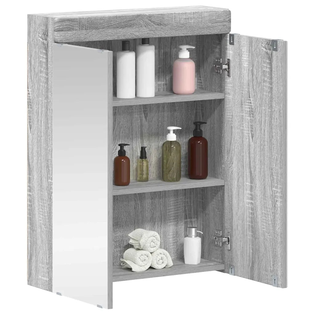 Mobiletto per specchio da Bagno | Armadio da bagno con porta TULUM Grigio Sonoma