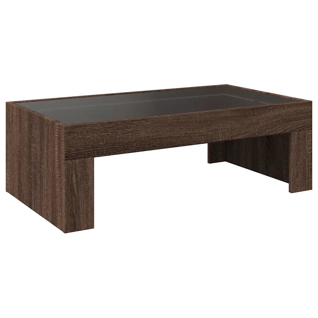 Tavolino da Salotto con LED Infinity Rovere Marrone 90x50x30 cm 847622