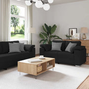 Divano 3 pcs Nero 219 x 80 x 82 cm Tessuto misto lino 3324660