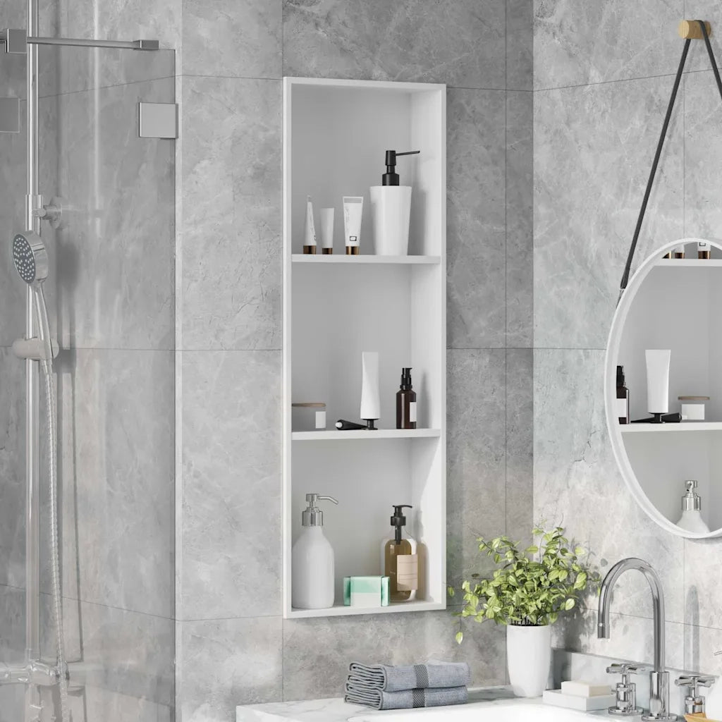 Nicchia per doccia Bianco 90 x 30 x 9,5 cm Acciaio inossidabile