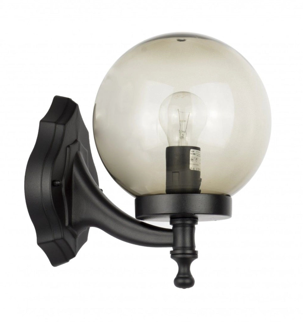 Applique esterna a globo 20cm nera E27 IP43 SU-MA KULE