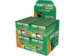 ESPOSITORE DIAVOLINA ACCENDIFUOCO- - conf.48 da 40 cubi - 48 pezzi DIAVOLINA