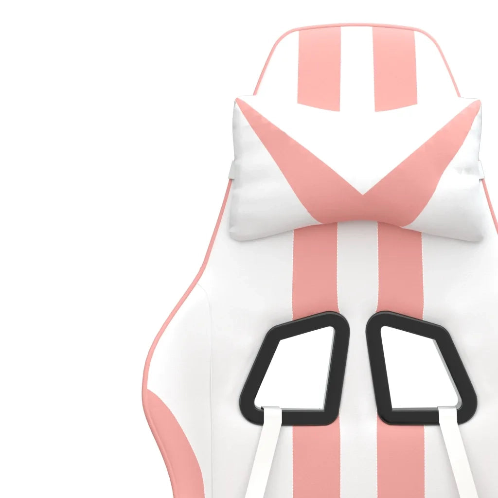 Sedia da Gaming Girevole Bianco e Rosa in Similpelle 349528