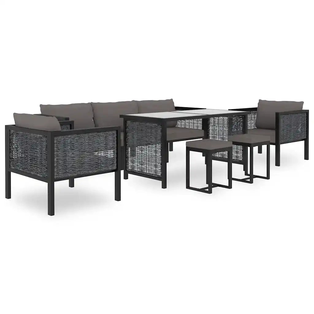 idaXL Divano Angolare Modulare Bracciolo Sinistro Polyrattan Antracite 49396