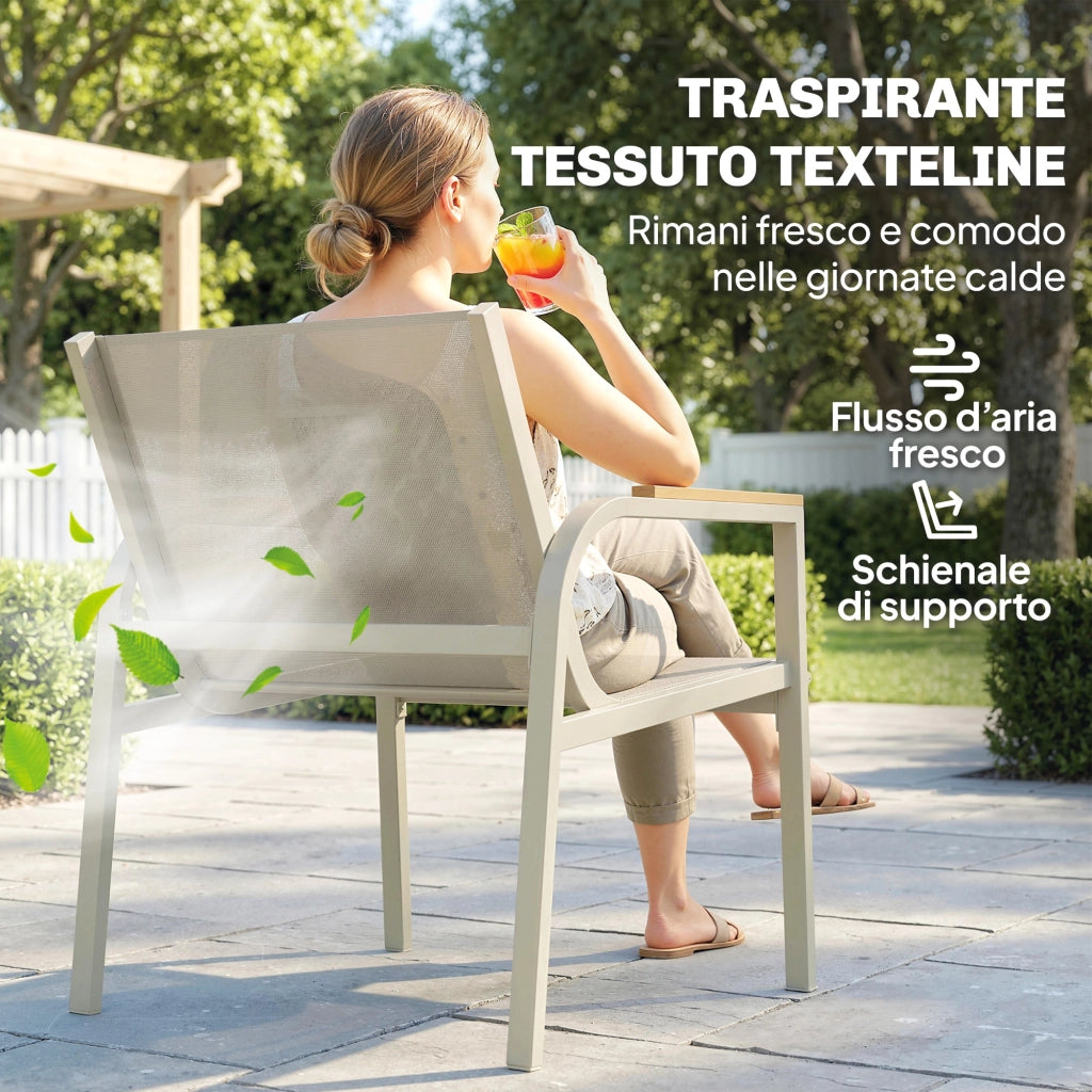 Set Divano da Giardino con Loveseat e 2 Poltrone ¨C Minimal ¨C Verde
