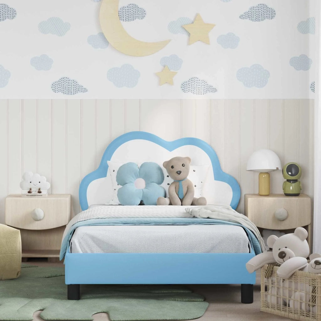 Struttura letto bambini con testata-Giroletto per bambini Blu 90 x 190 cm PU 653359