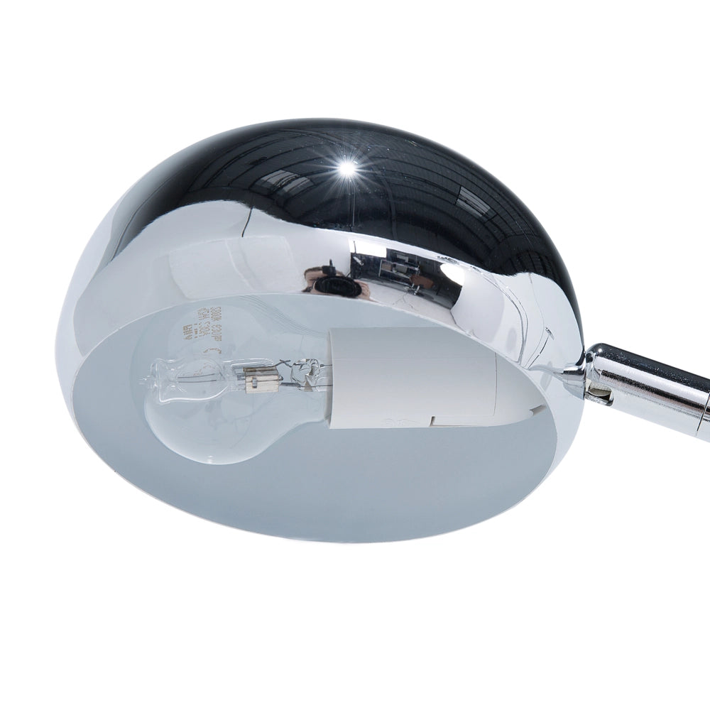 Lampada da Terra Colore Argento Metallo Cromato 210 cm Orientabile 5 Luci
