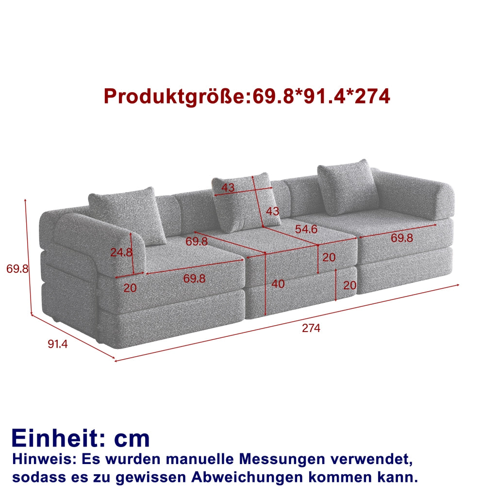 DIVANO LETTO 1 posto in ciniglia khaki con vano nel bracciolo