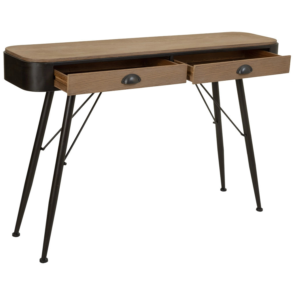 Console in legno e metallo marrone 120x32x80,5
